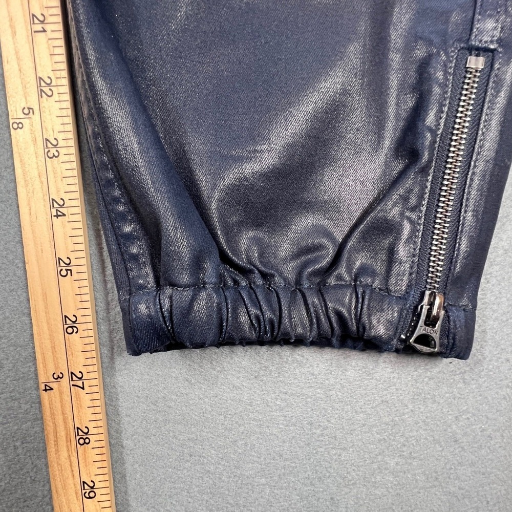 Hudson Blue Coated Ankle Zip Drawstring Jogger Pants Women Large - Picture 4 of 9